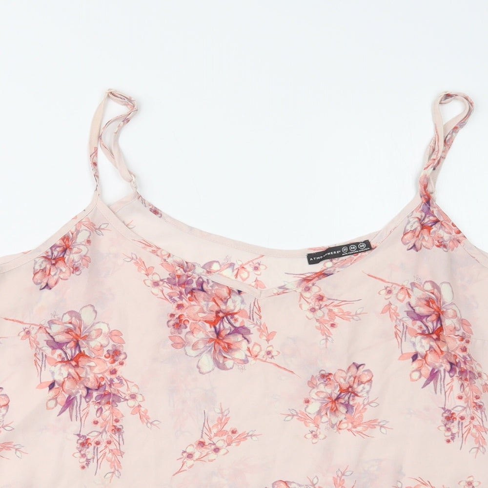 Primark Womens Pink Floral Polyester Camisole Blouse Size 20 V-Neck