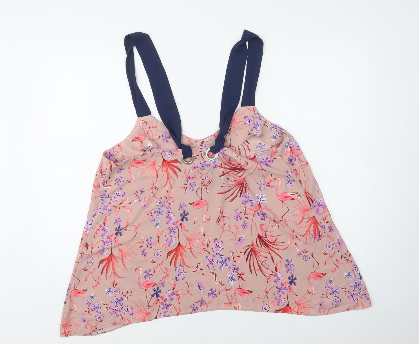 George Womens Pink Floral Polyester Camisole Blouse Size 18 V-Neck