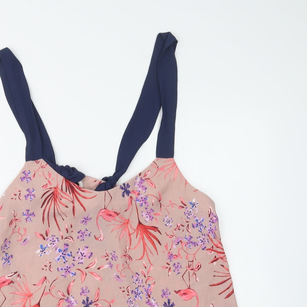 George Womens Pink Floral Polyester Camisole Blouse Size 18 V-Neck