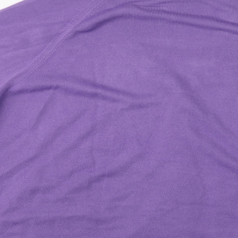 Classics Womens Purple V-Neck  Acrylic Cardigan Jumper Size 28