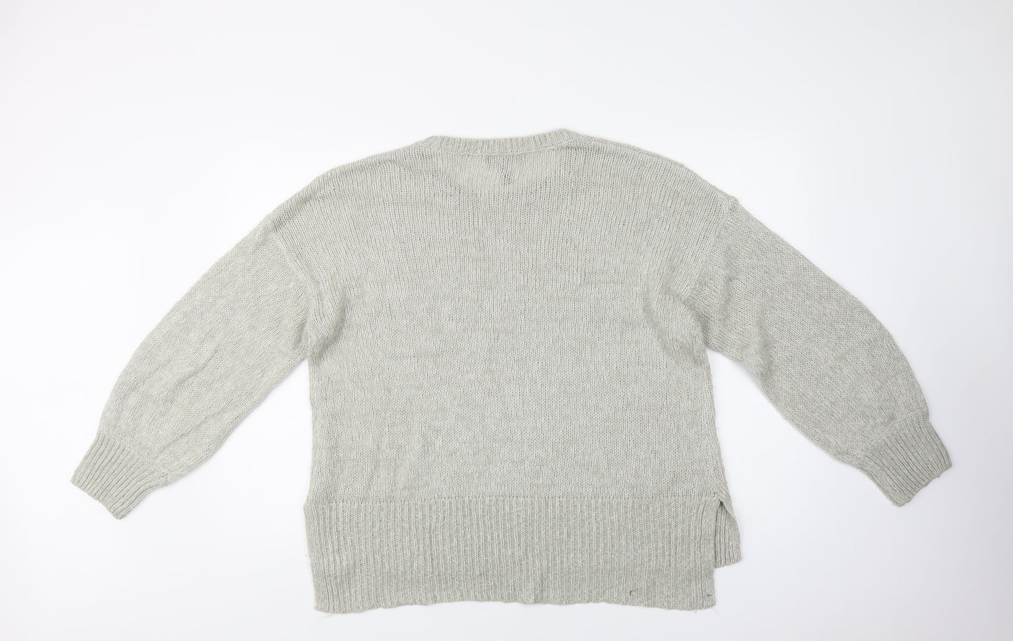 New Look Womens Grey Crew Neck  Acrylic Pullover Jumper Size L