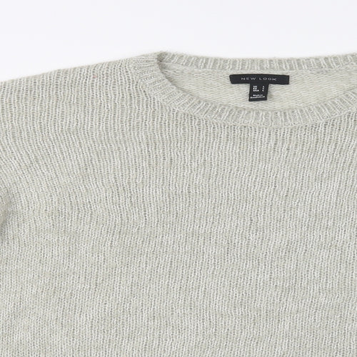New Look Womens Grey Crew Neck  Acrylic Pullover Jumper Size L