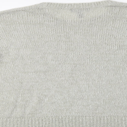 New Look Womens Grey Crew Neck  Acrylic Pullover Jumper Size L
