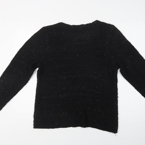 Amara Reya Womens Black Round Neck  Acrylic Pullover Jumper Size 16