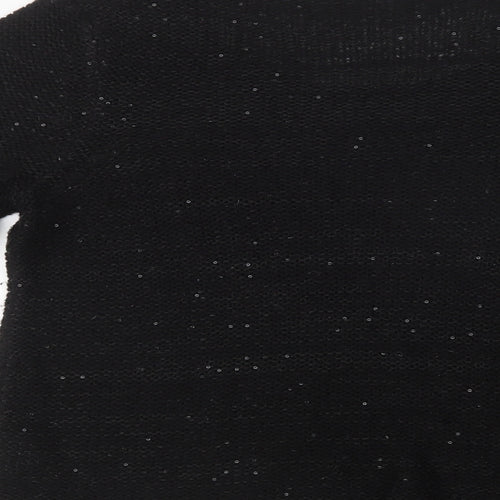 Amara Reya Womens Black Round Neck  Acrylic Pullover Jumper Size 16