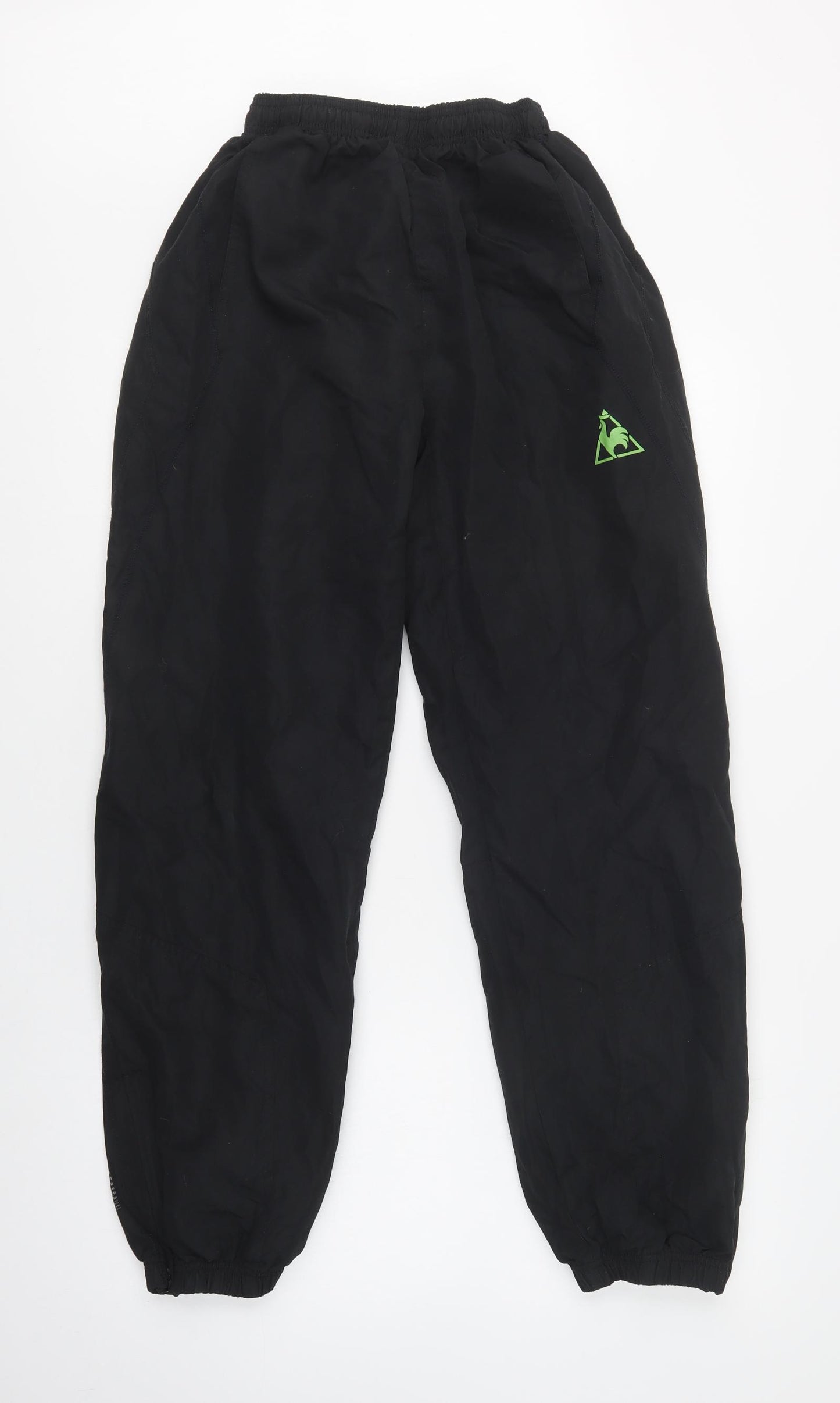Le Coq Sportif  Mens Black  Polyester Jogger Trousers Size S L32 in Regular Drawstring