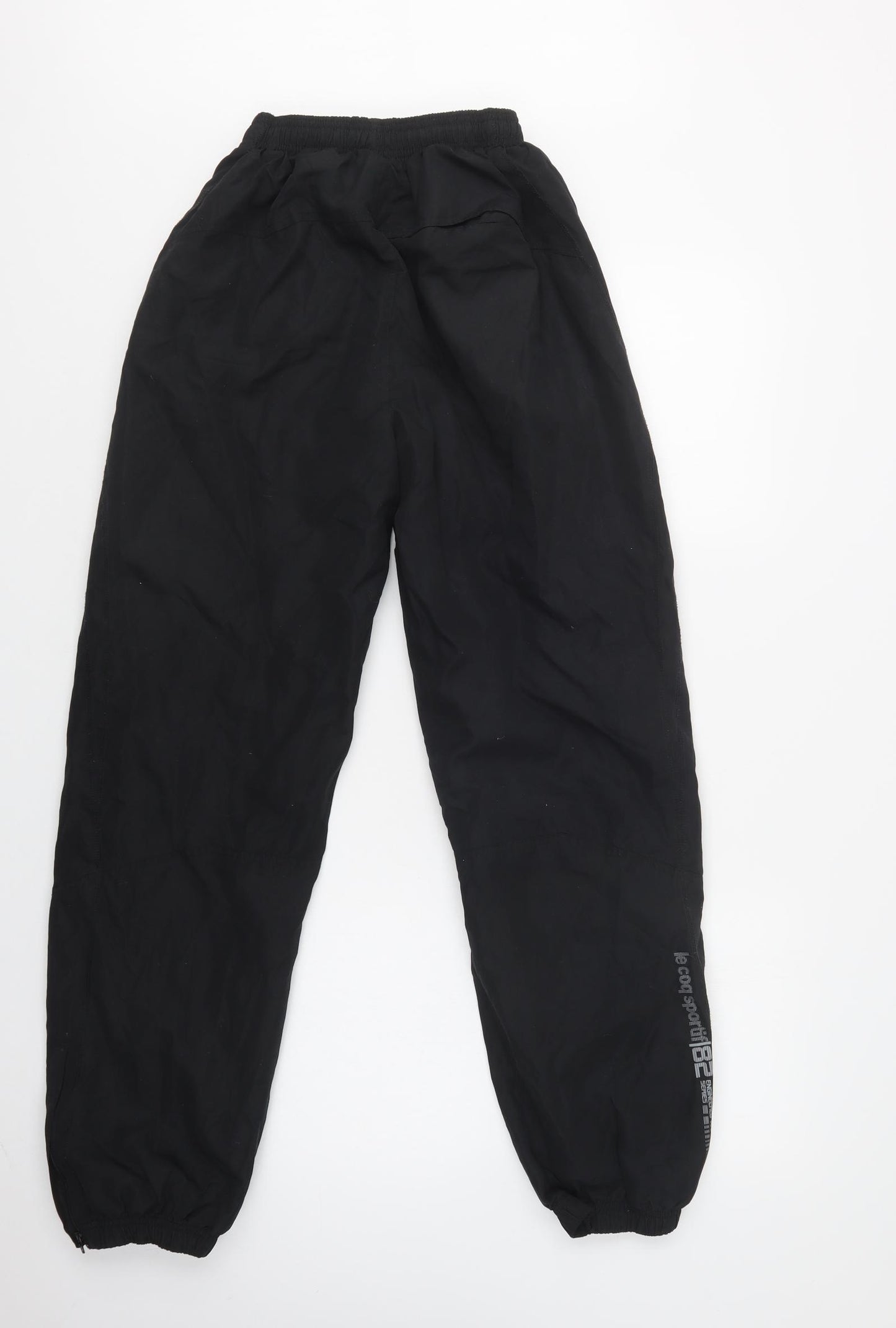 Le Coq Sportif  Mens Black  Polyester Jogger Trousers Size S L32 in Regular Drawstring