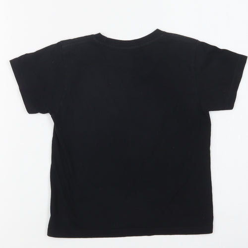 Ink's Kids Girls Black  Cotton Basic T-Shirt Size 3 Years Crew Neck  - Elephant