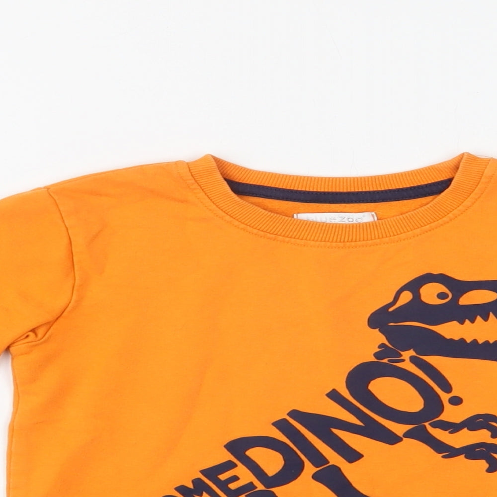 Blue Zoo Boys Orange  Cotton Pullover Sweatshirt Size 4-5 Years   - Dino