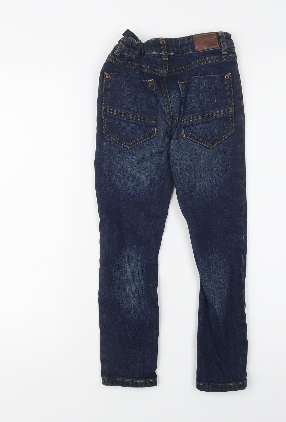River Island Boys Blue  Cotton Skinny Jeans Size 7 Years  Regular Button