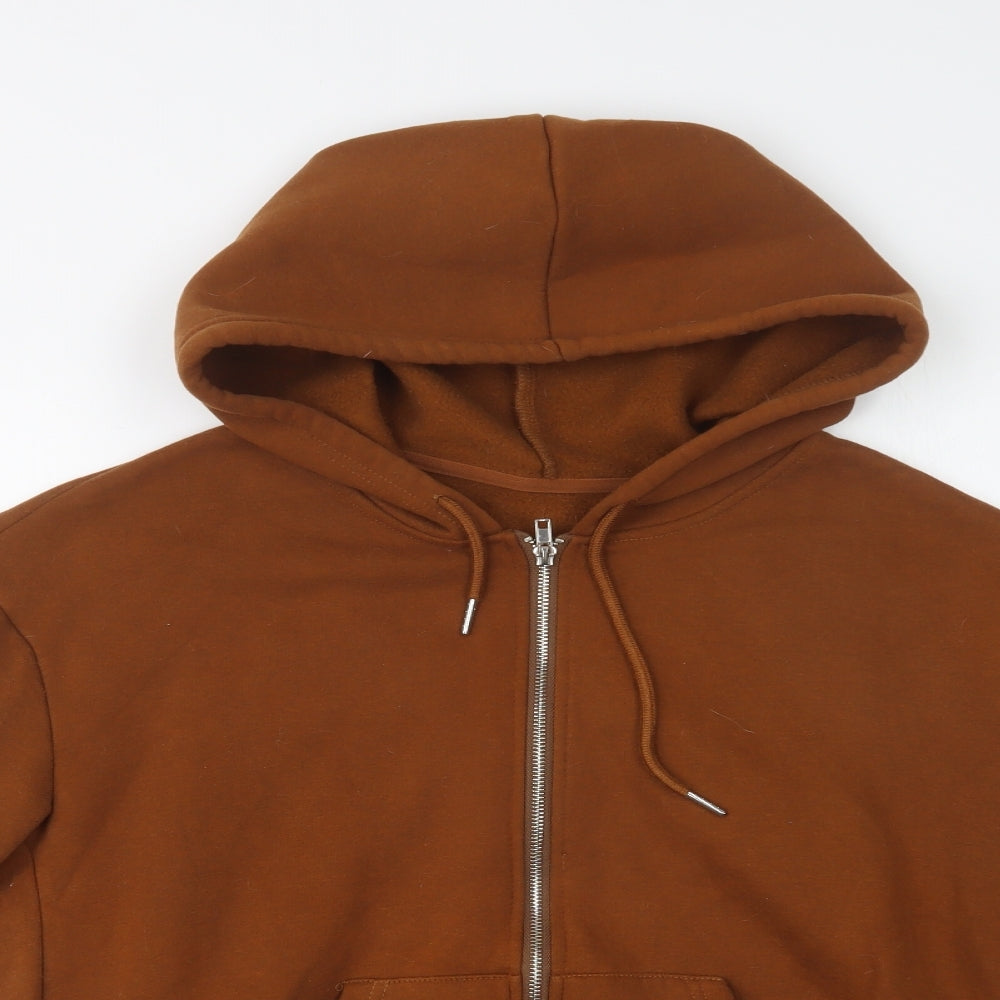 SheIn Womens Brown  Cotton Full Zip Hoodie Size S  Zip