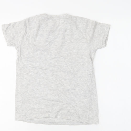 L.F.C. Boys Grey  Cotton Basic T-Shirt Size 8-9 Years Crew Neck  - Liverpool FC