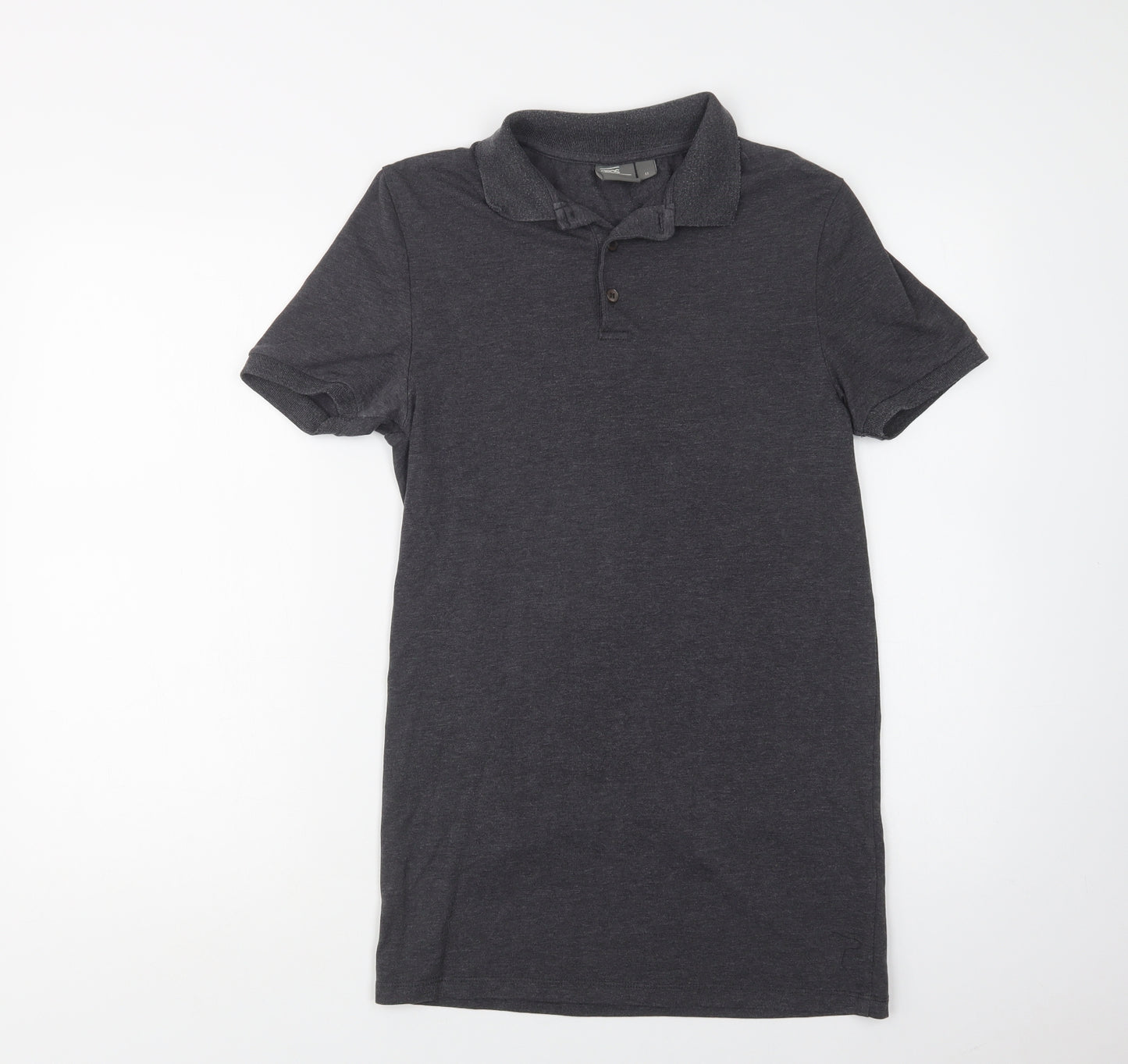 ASOS Mens Grey  Cotton  Polo Size M Collared Button