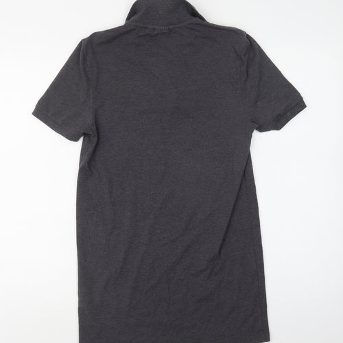 ASOS Mens Grey  Cotton  Polo Size M Collared Button