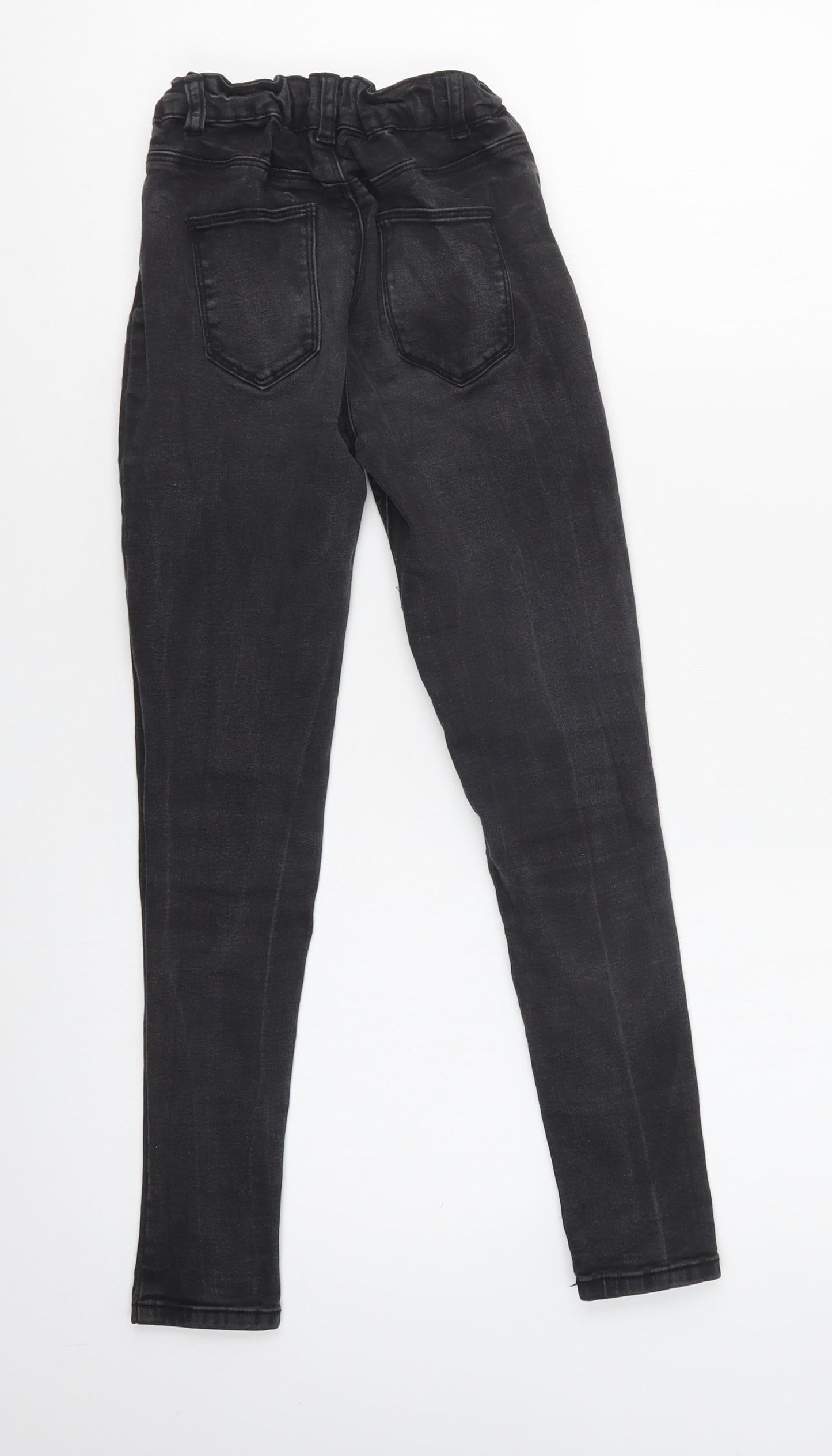 Primark Girls Black  Cotton Skinny Jeans Size 10-11 Years  Regular Button