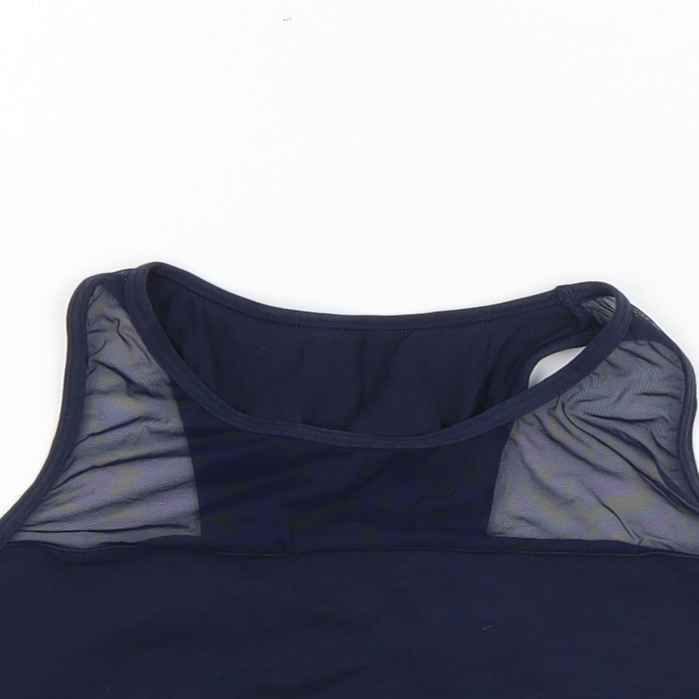 Tommy Bahama Womens Blue  Polyester Basic Tank Size M Round Neck