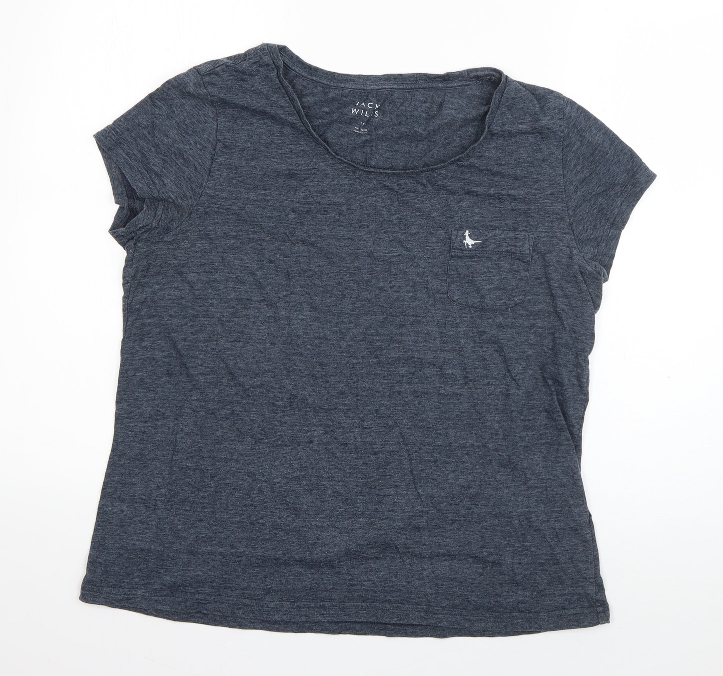 Jack Wills Mens Blue  Cotton  T-Shirt Size 16 Square Neck