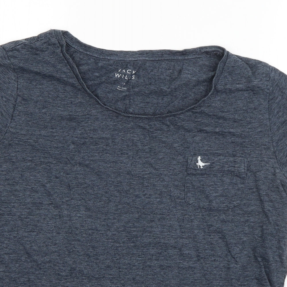 Jack Wills Mens Blue  Cotton  T-Shirt Size 16 Square Neck