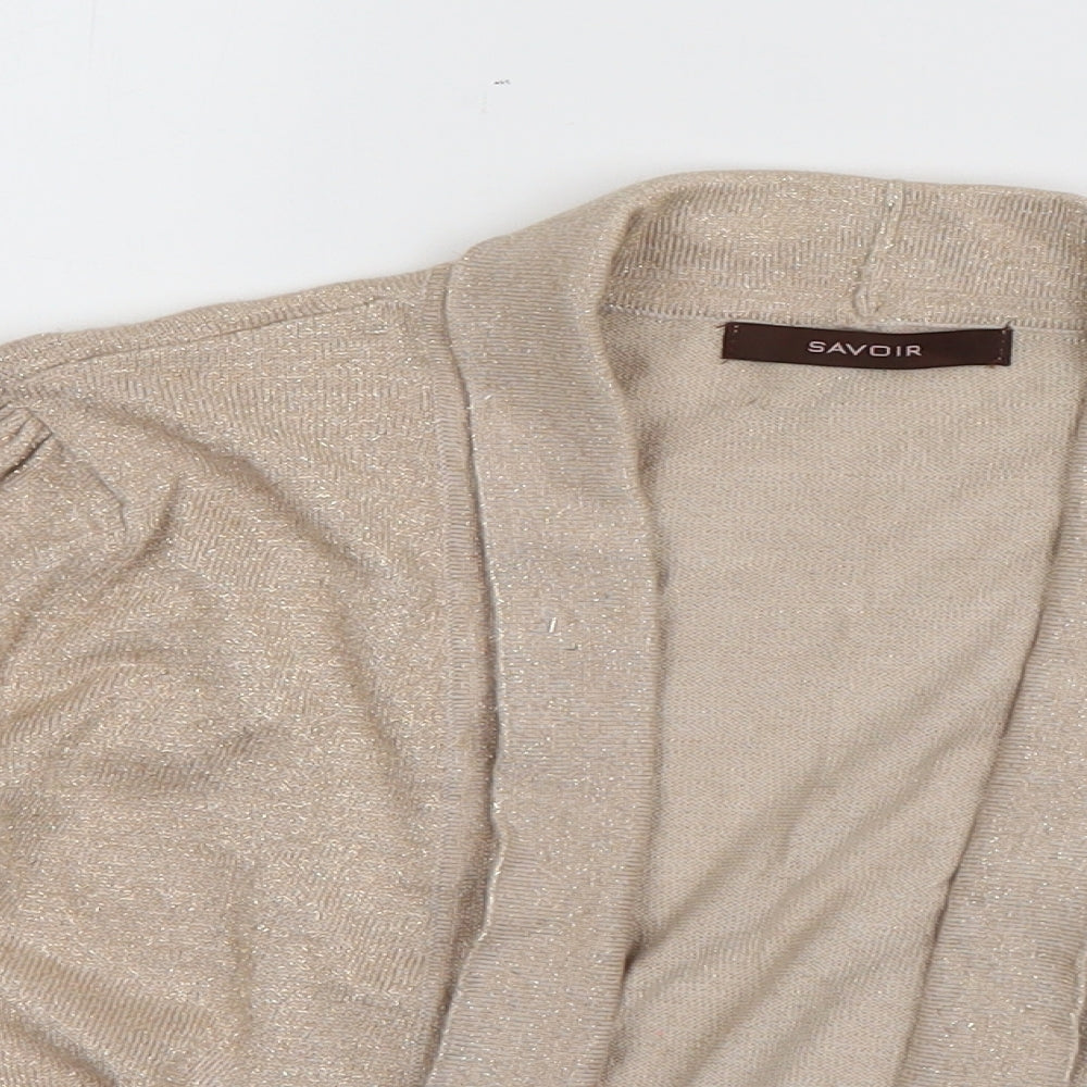 Savoir Womens Ivory V-Neck  Viscose Cardigan Jumper Size 16