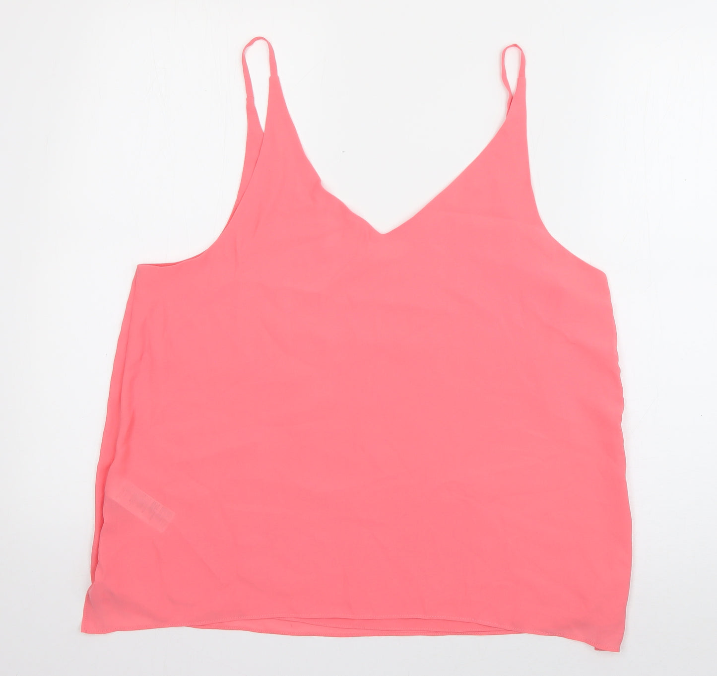 Topshop Womens Pink  Polyester Camisole Tank Size 16 V-Neck