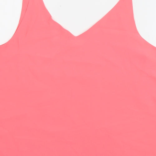 Topshop Womens Pink  Polyester Camisole Tank Size 16 V-Neck