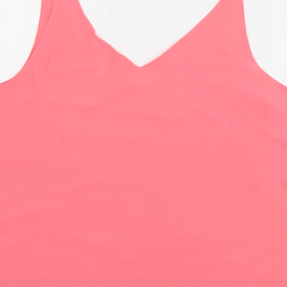 Topshop Womens Pink  Polyester Camisole Tank Size 16 V-Neck