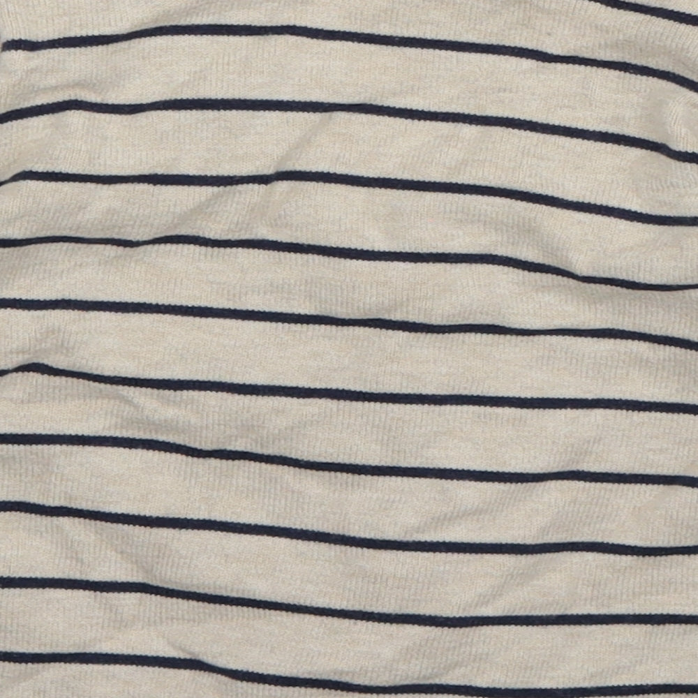 H&M Boys Ivory Striped Cotton Cardigan Jumper Size 24 Months  Button