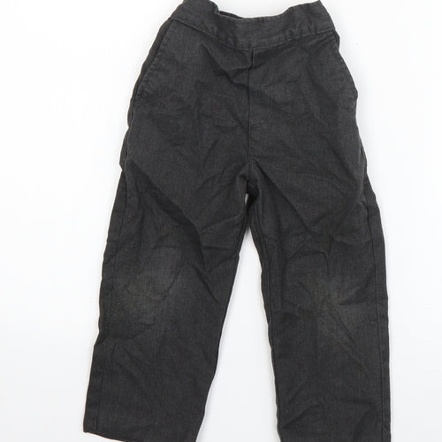 Preworn Boys Grey  Polyester Dress Pants Trousers Size 3-4 Years  Regular
