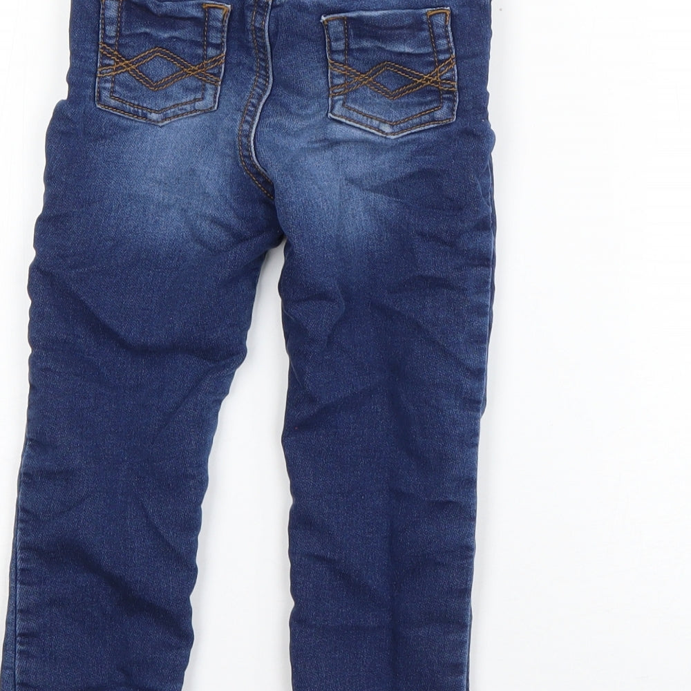F&F Boys Blue  Cotton Pedal Pusher Jeans Size 18-24 Months  Zip