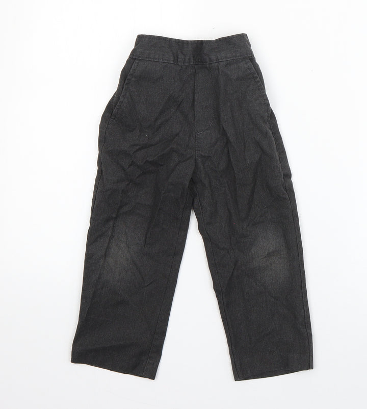 Preworn Boys Grey  Polyester Dress Pants Trousers Size 3-4 Years  Regular Pullover