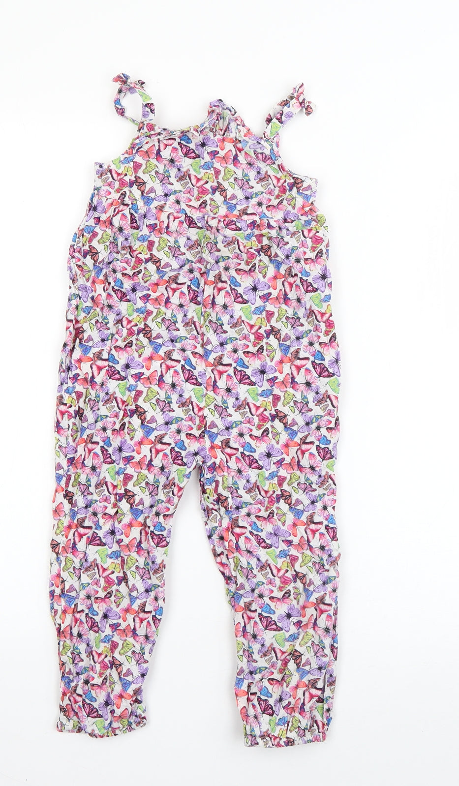 NEXT Girls Multicoloured Geometric Cotton Jumpsuit One-Piece Size 2-3 Years  Pullover - Butterfly Print