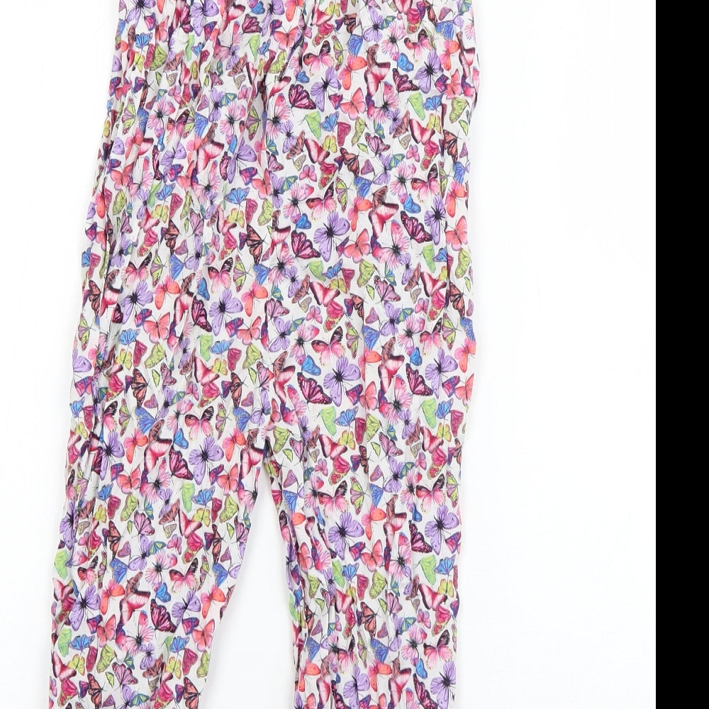 NEXT Girls Multicoloured Geometric Cotton Jumpsuit One-Piece Size 2-3 Years  Pullover - Butterfly Print