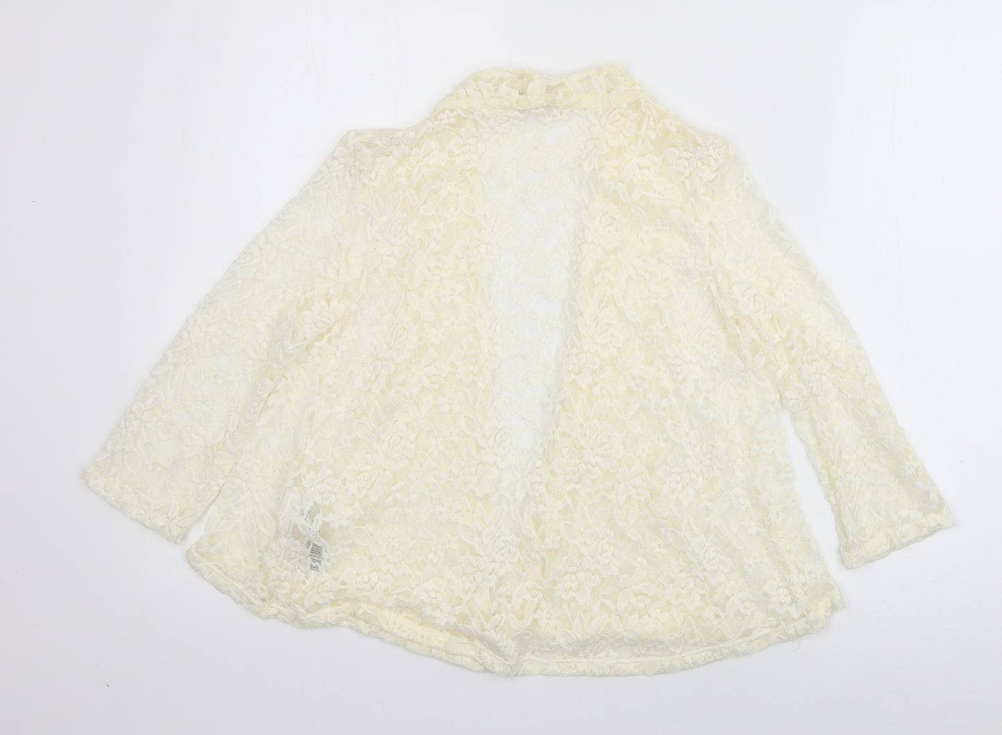 New Look Womens Ivory V-Neck  Nylon Cardigan Jumper Size 8