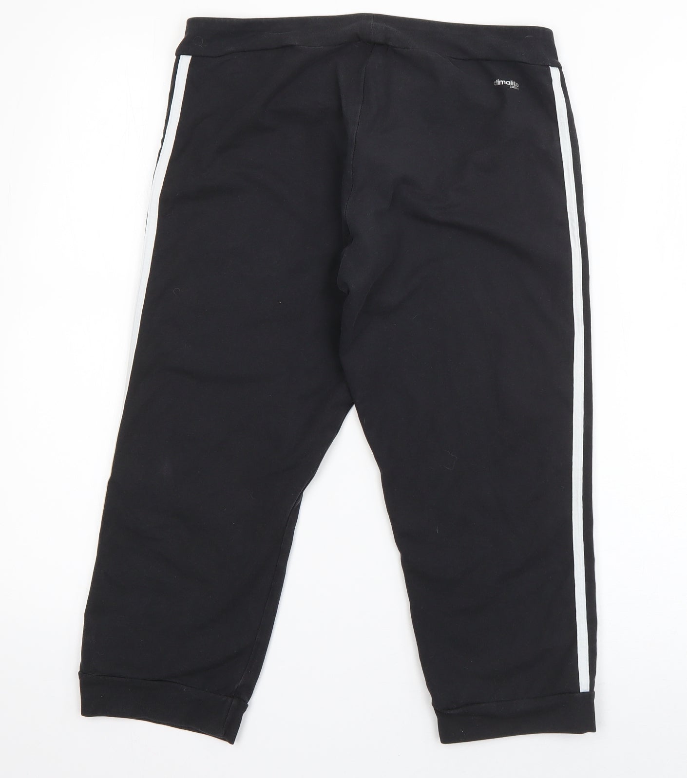 adidas Womens Black Striped Cotton Capri Leggings Size 12