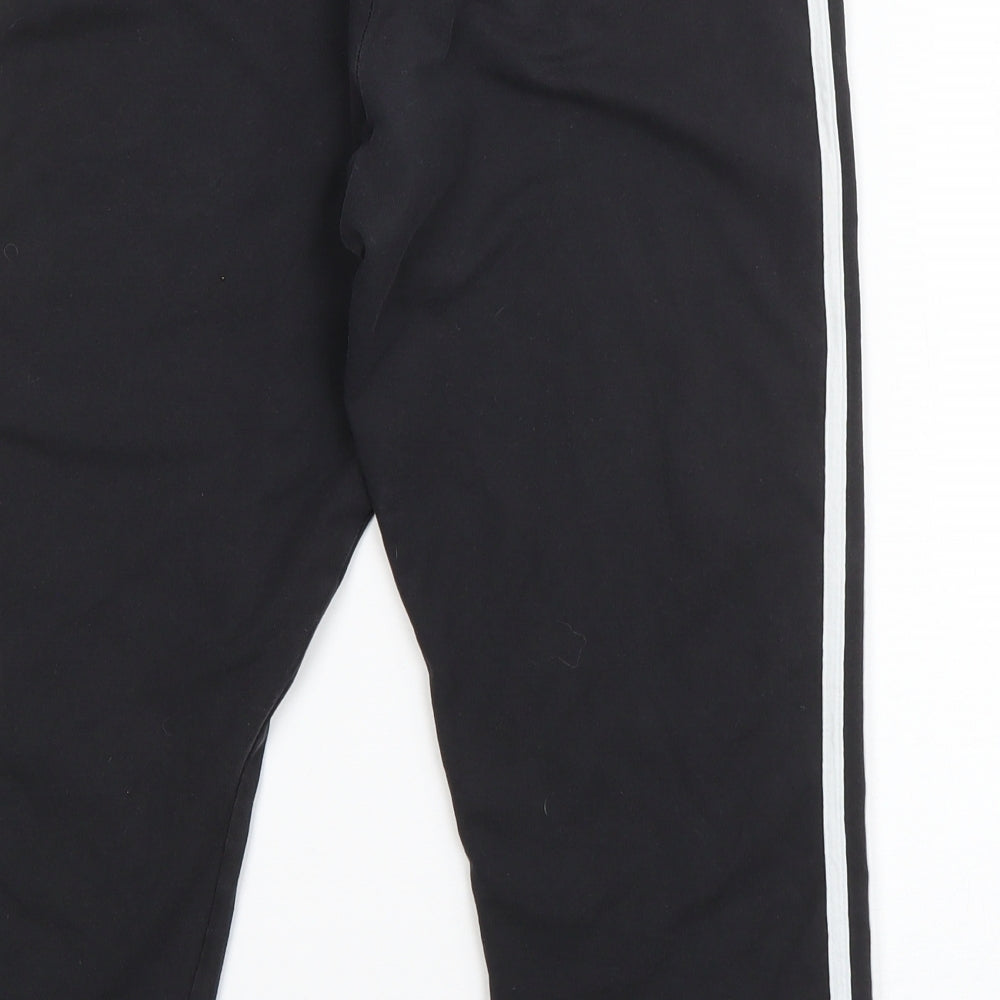 adidas Womens Black Striped Cotton Capri Leggings Size 12
