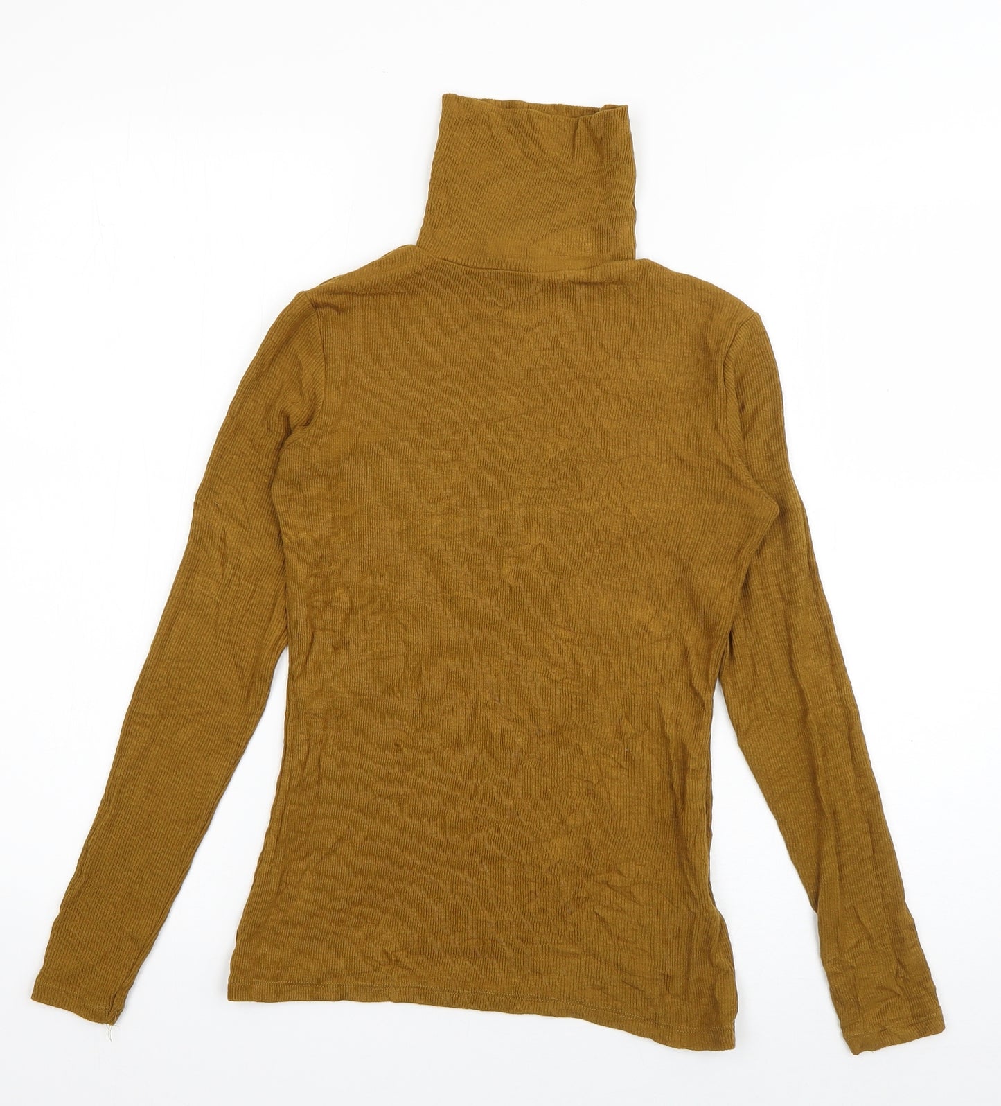 Atmosphere Womens Green  Viscose Basic T-Shirt Size 8 Roll Neck