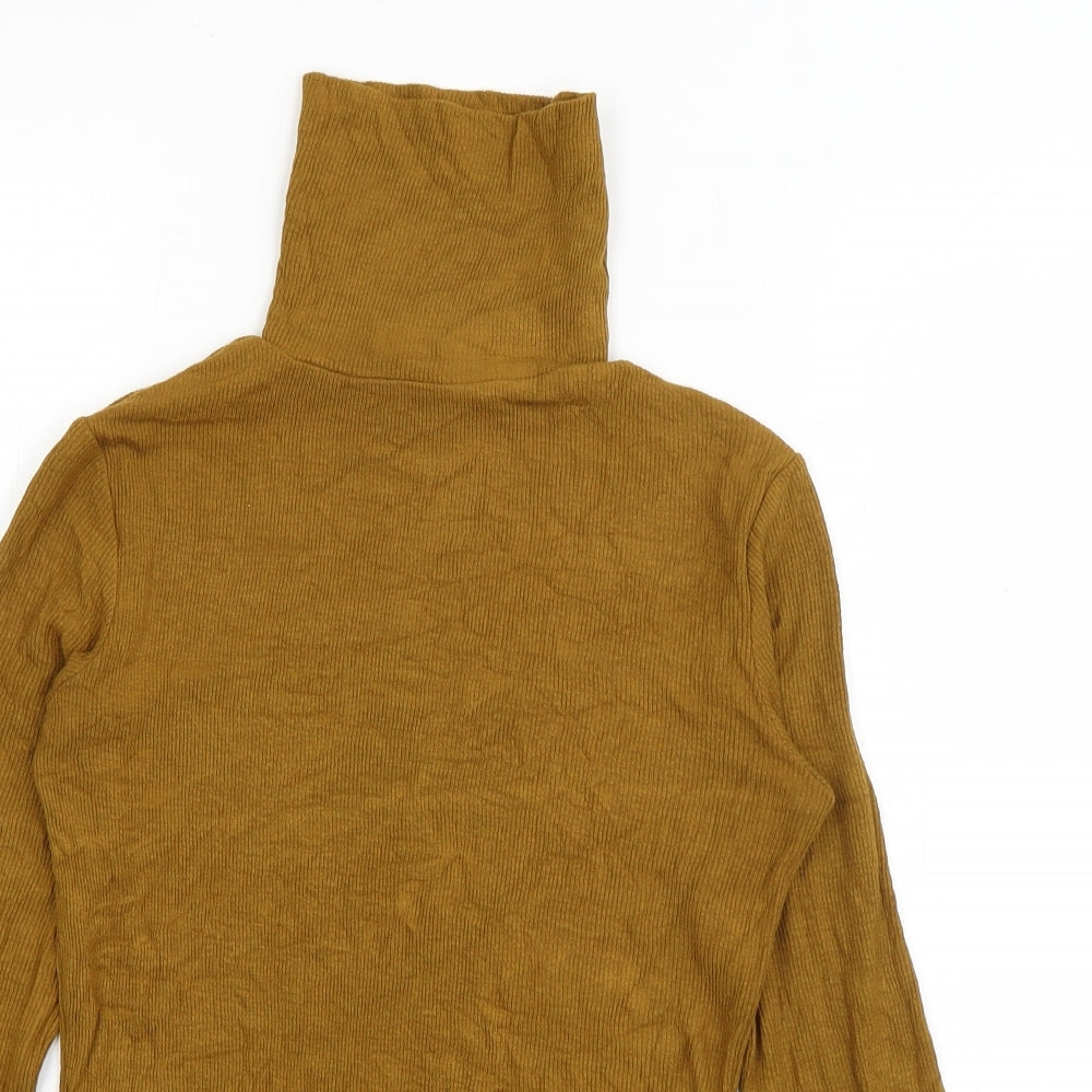 Atmosphere Womens Green  Viscose Basic T-Shirt Size 8 Roll Neck