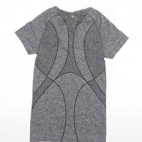 Workout Womens Grey  Polyamide Basic T-Shirt Size 6 Round Neck