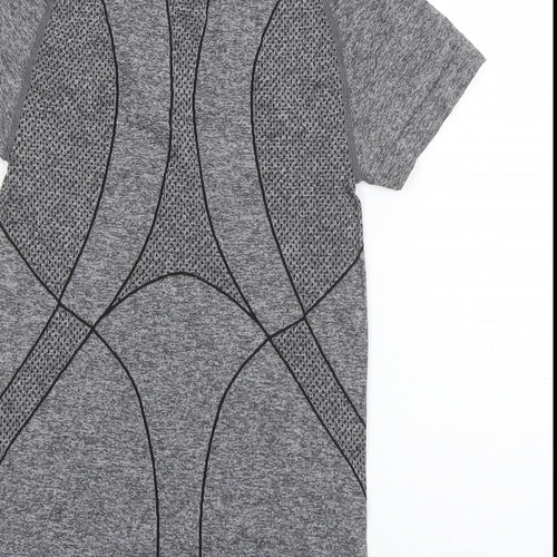 Workout Womens Grey  Polyamide Basic T-Shirt Size 6 Round Neck