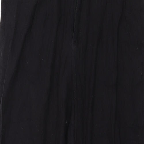 PRETTYLITTLETHING Womens Black  Cotton Trousers  Size 14 L26 in Regular Zip