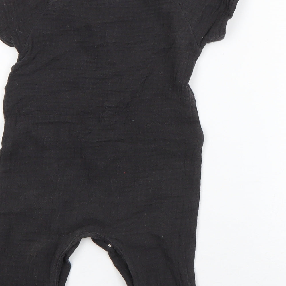 Primark Boys Grey  Cotton Romper One-Piece Size 3-6 Months  Button