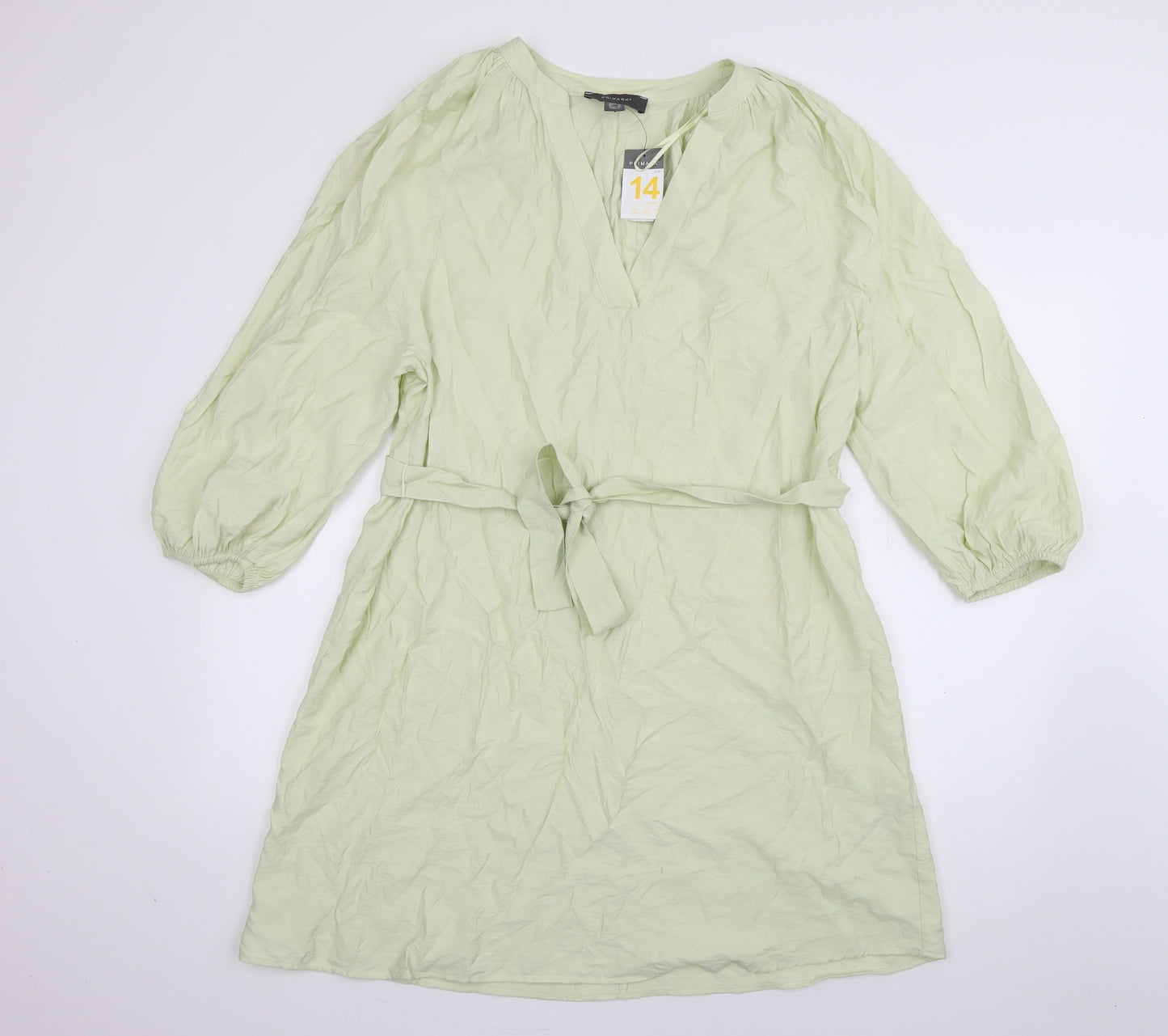 Primark Womens Green  Viscose A-Line  Size 14  V-Neck Pullover