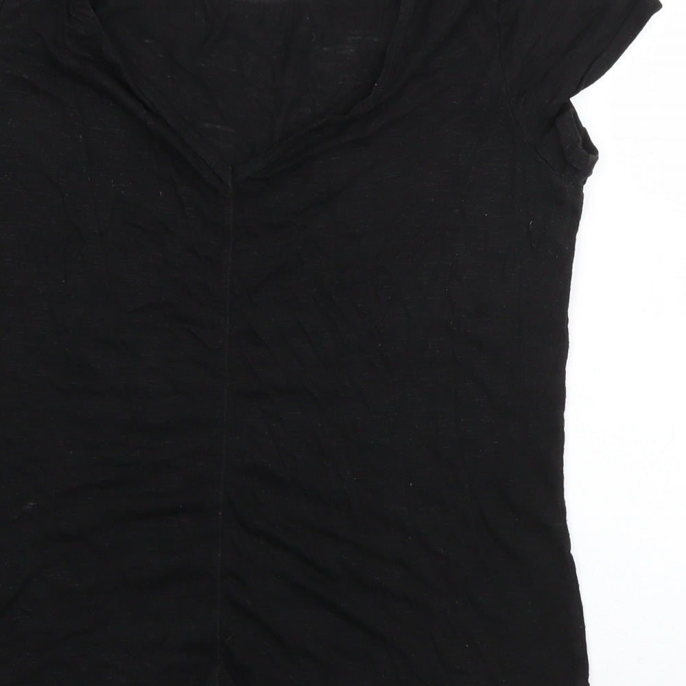 LA Gear Womens Black  Polyester Basic T-Shirt Size 10 Boat Neck - Cut out