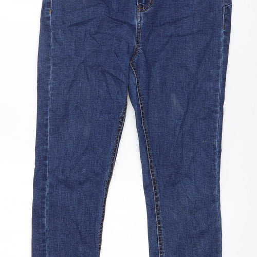 Denim & Co. Womens Blue  Cotton Skinny Jeans Size 12 L27 in Regular Button