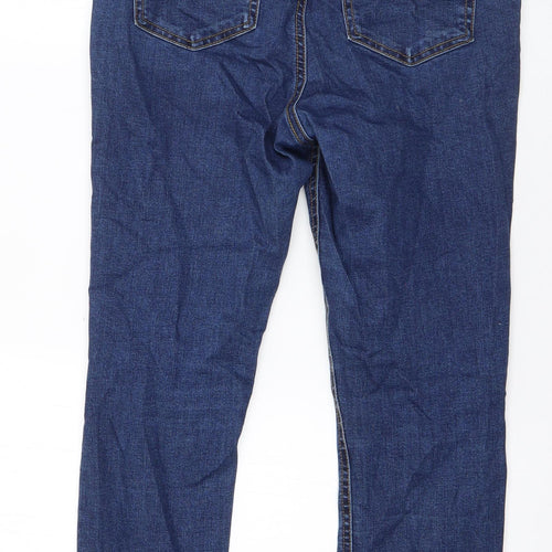 Denim & Co. Womens Blue  Cotton Skinny Jeans Size 12 L27 in Regular Button