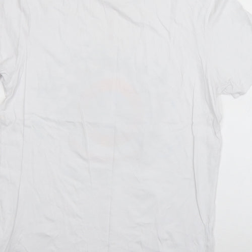 Marvel Mens White  Cotton  T-Shirt Size L Round Neck  - Captain America