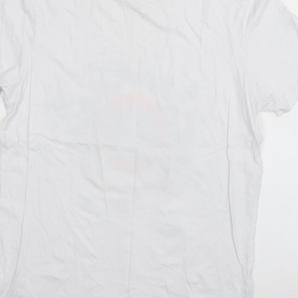 Marvel Mens White  Cotton  T-Shirt Size L Round Neck  - Captain America
