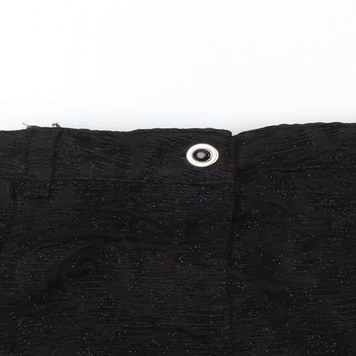 TU Girls Black Floral Polyester Chino Shorts Size 7 Years  Regular Zip