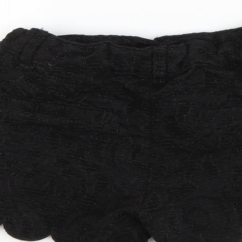 TU Girls Black Floral Polyester Chino Shorts Size 7 Years  Regular Zip
