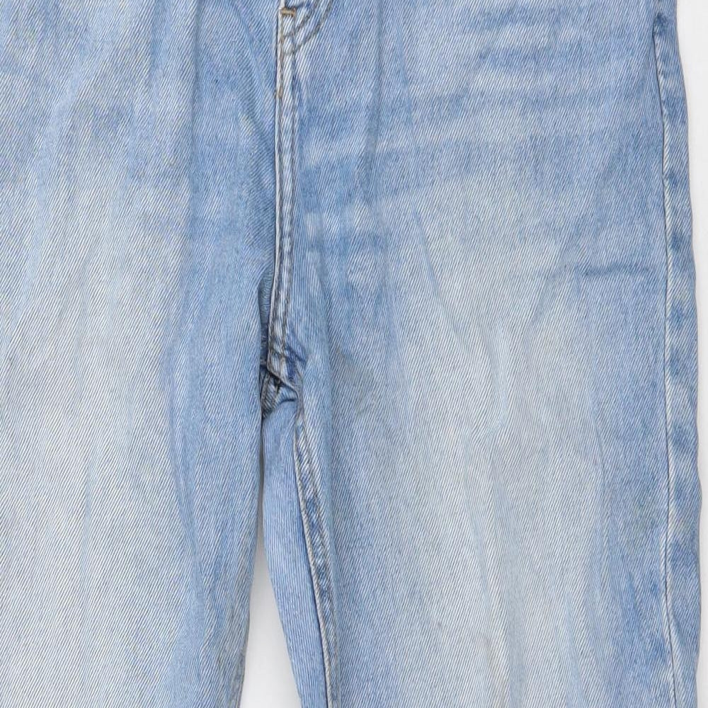 Denim & Co. Womens Blue  Cotton Straight Jeans Size 10 L25 in Regular Button